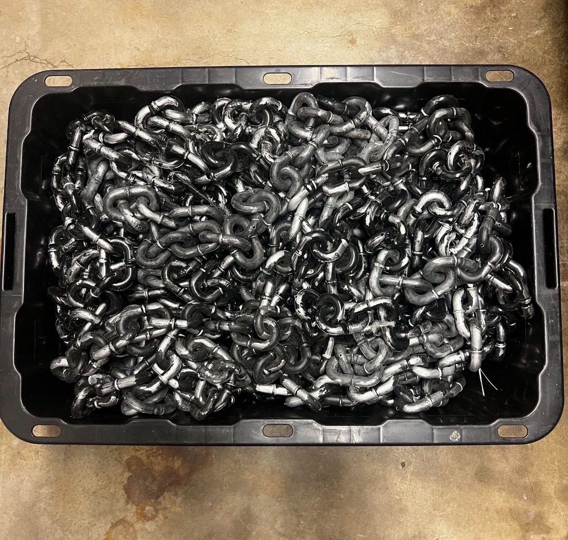 Storage Box Of Prop Plastic Chains ⛓️ 250 Ft. Halloween Decorations