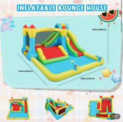 Brand New Inflatable Water Park Bounce House with Water Slide & Splash Pool