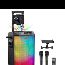 Wireless Karaoke Machine for Adults, TONOR PA System Portable Bluetooth Singing Speaker with Dual Wireless Microphones Microfono, Disco Ball for Home 