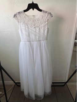 First Communion Dress Size 16 with Veil