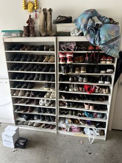 Shoe Rack With All The Shoes
