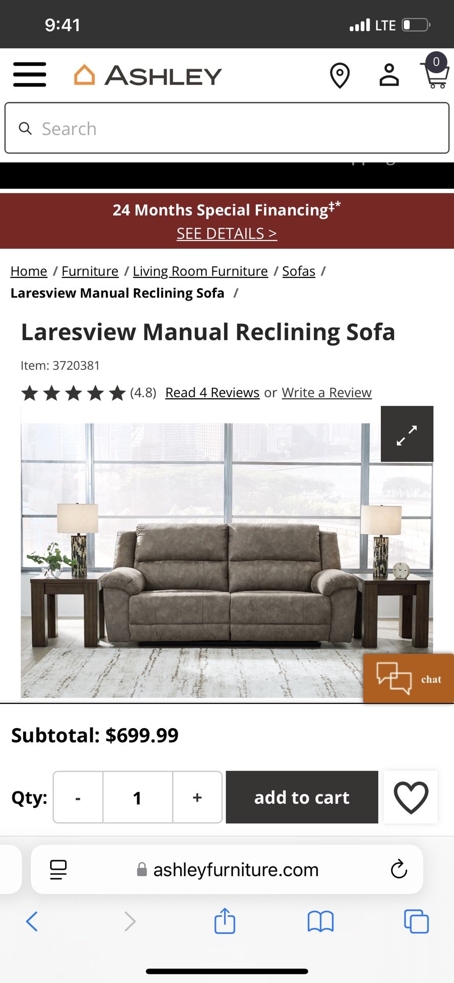 Ashley Reclining Sofa
