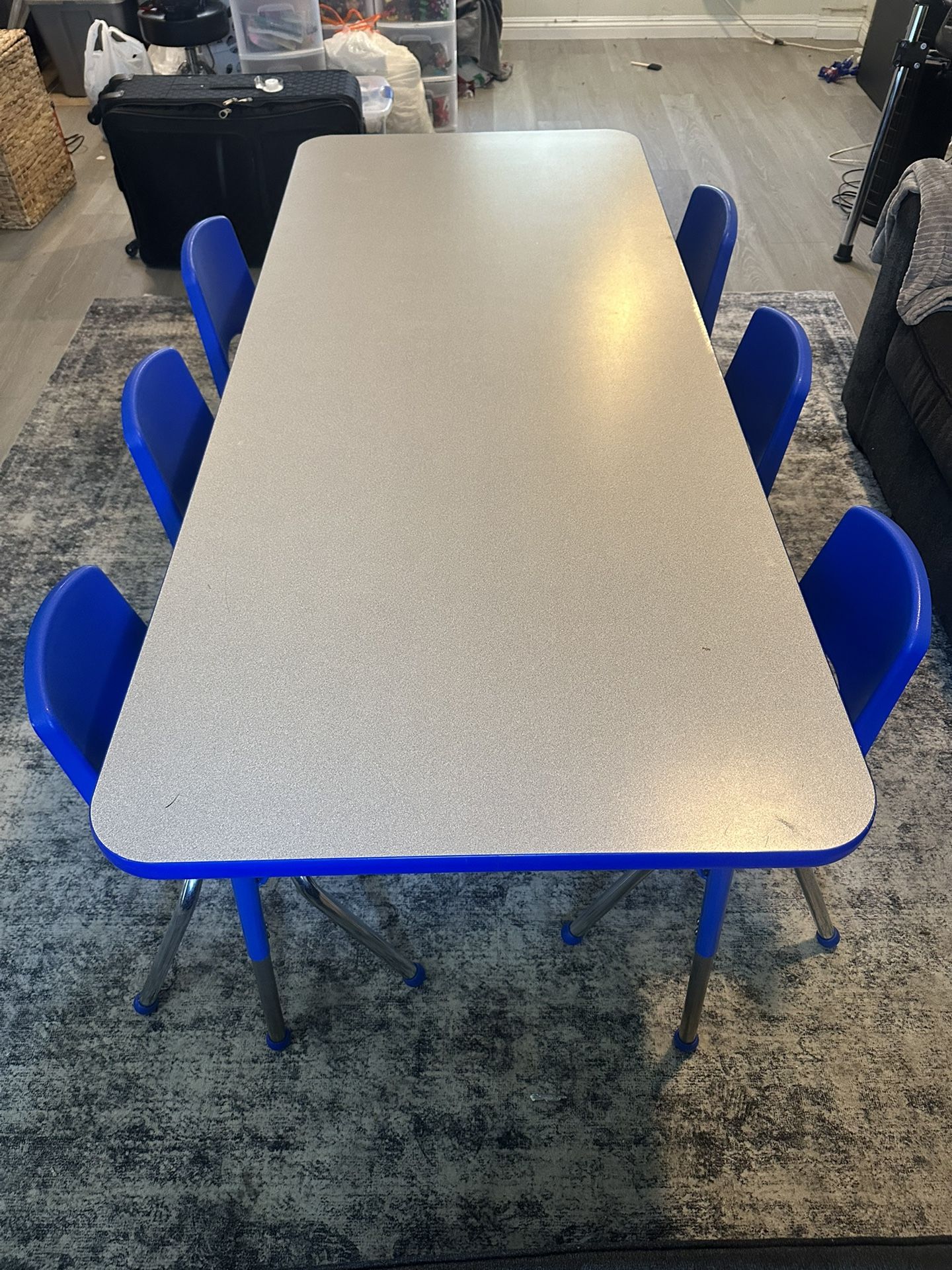 Children’s Kids Table Chairs School Teacher Class Escuela Mesa