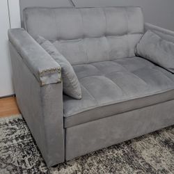 Convertible Sofa Bed, 3-in-1 Multi-Functional Velvet Sleeper Couch Pull-Out Bed