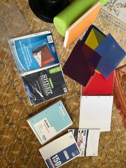 College rule notebooks-4 plus binder, dividers folder
