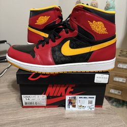 Size 14 - TRIED ON Air Jordan 1 Retro Human Highlight Black Red