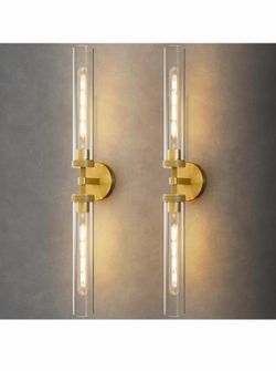 Knurled Brass Wall Sconces Set of Two