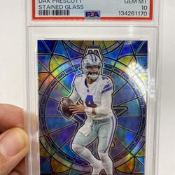 2023 PANINI MOSAIC STAINED GLASS - CASE HIT - DAK PRESCOTT - PSA 10