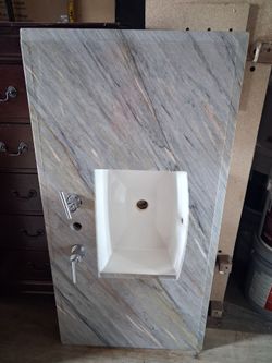 48″ x 24″ gray Marble Vanity Top