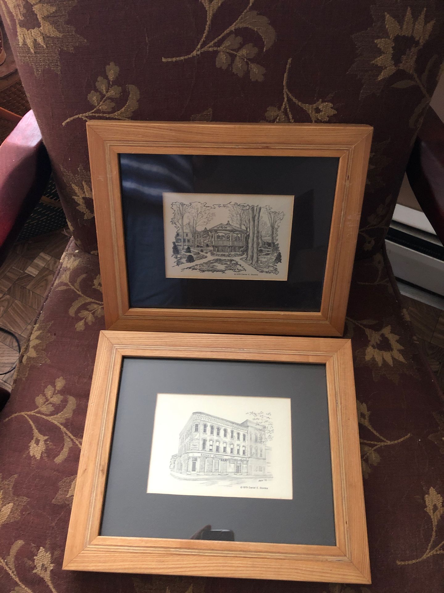 1979 Daniel Stomka sketches, Horseheads Teal Park& Browns pharmacy