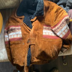 Shearling Lined Leather Suede Jacket