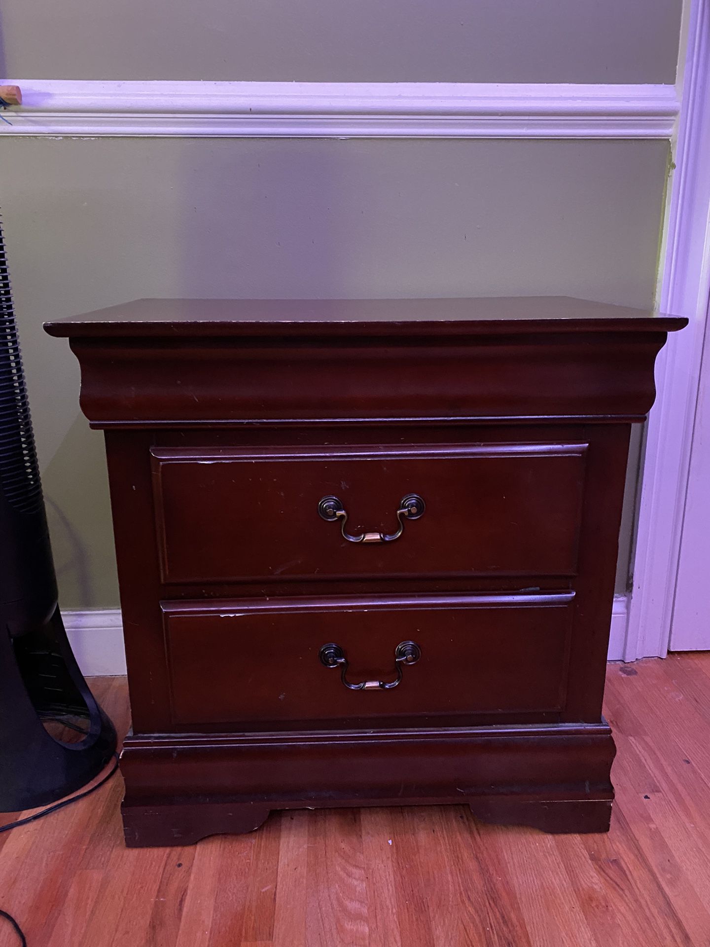 2-Drawer Dark Brown Nightstand and Bedside Table
