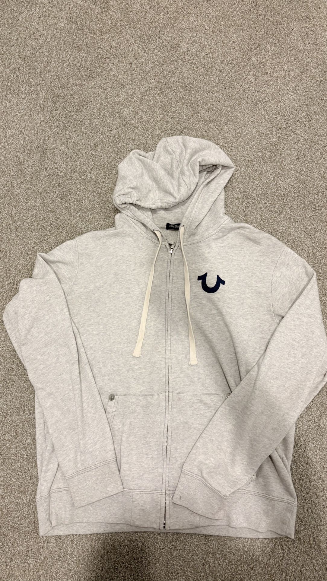 True Religion ( Light Gray) zip Up 