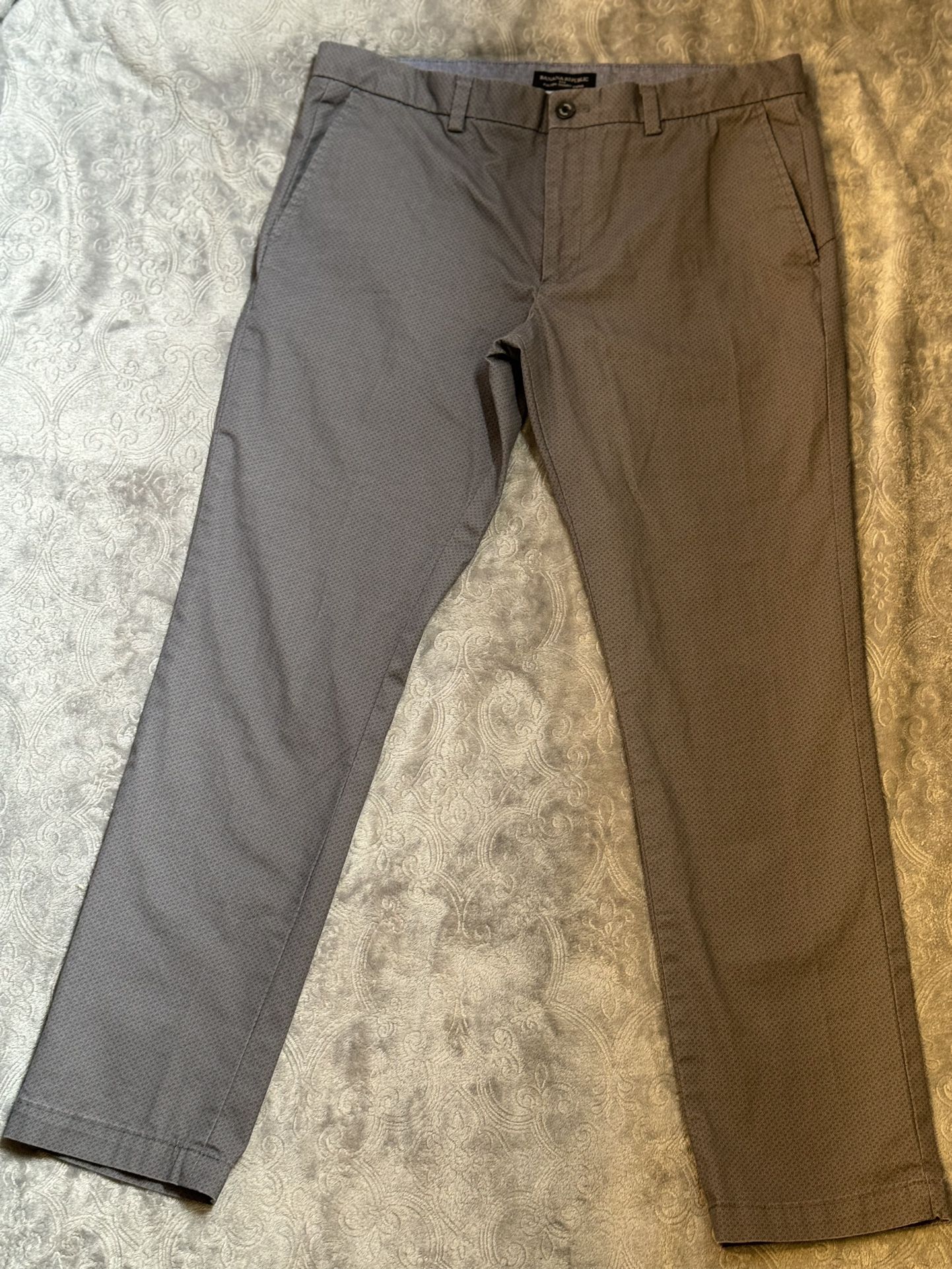 BANANA REPUBLIC Charcoal Gray FULTON SKINNY CHINO PANTS Stretch 35x34