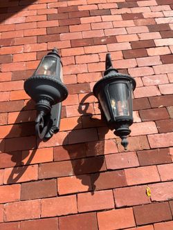 Outdoor Lamp Lantern Wall Light Fixtures 2x black