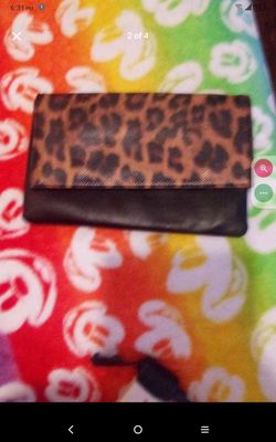 Leather cheetah purse