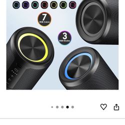 🆕 In 📦 Portable Mini Wireless Bluetooth Speaker-IPX7 Waterproof Dustproof,15W Loud Bass Stereo,2600mAh Playtime,BT5.3&TWS Light,for Outdoor/Shower/H
