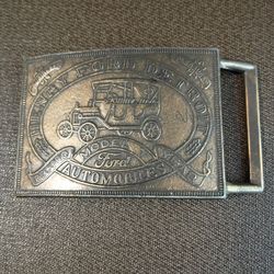 Henry Ford Detroit Automobiles Model T Brass Belt Buckle