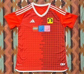 100% Authentic Adidas Tiro x Lego Red White Soccer Jersey Aeroready Womens Large
