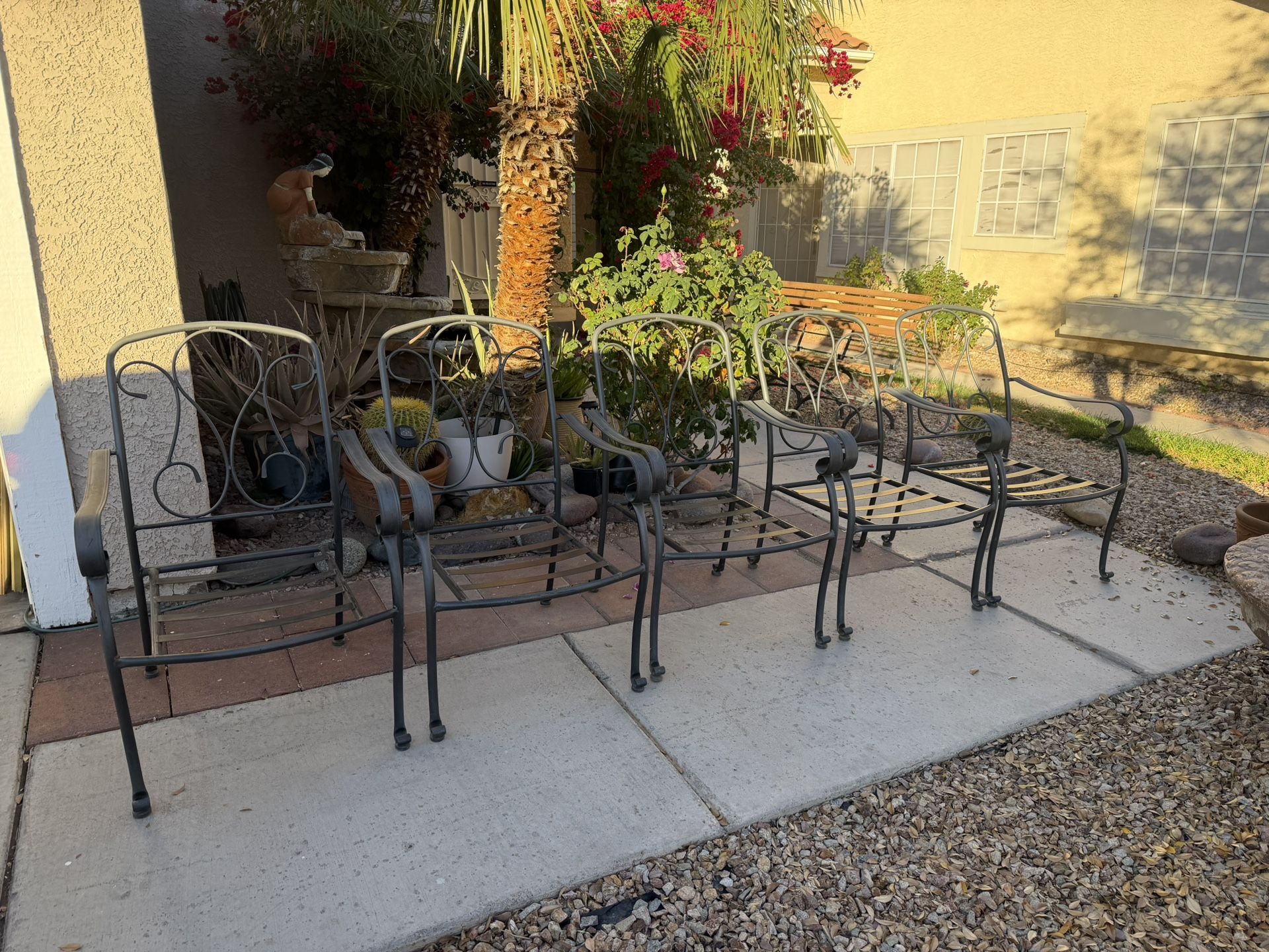5 Metal Patio Chairs