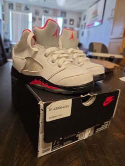 Jordan 5 retro white/fire red/black 7c