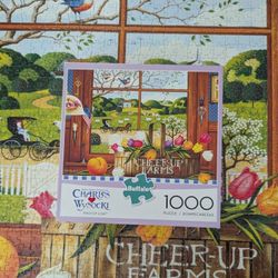 Charles Wysocki Buffalo Game Puzzle 1000 Pieces, None Missing W/ Bonus Reference Poster