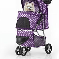 Dog Stroller Purple Polka Dot