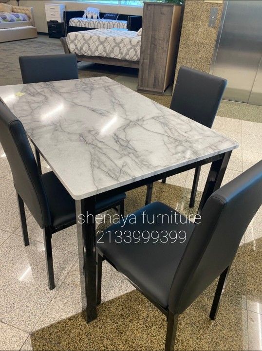 Faux Marble Top Table Set New