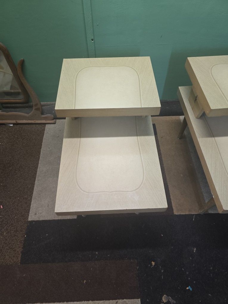 1960 Blonde Formica End Tables