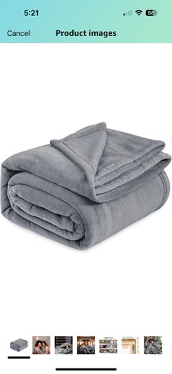 Bedsure Fleece Bed Blankets Queen Size Grey 
