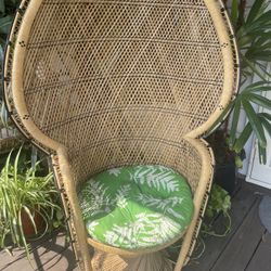 Rattan wicker fan back peacock chair wedding baby shower photography studio 