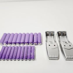 10pcs AA, 10pcs AAA NiMH & 2 USB Chargers 