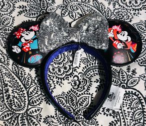 Disney Minnie Mouse Ears Headband with Silver Bow