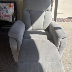 Free Grey Upholstered Rocker/recliner Chair