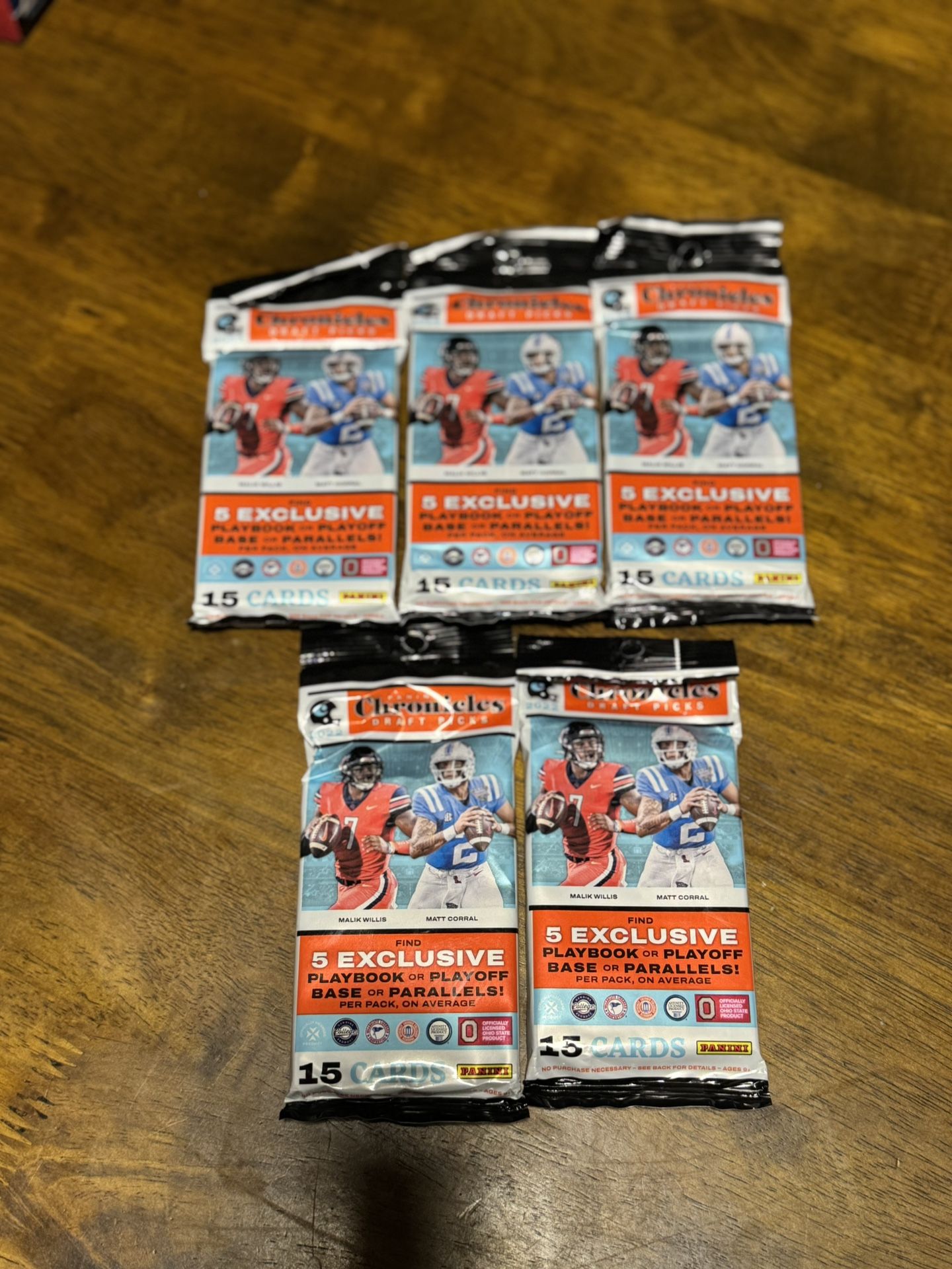 2022 Panini Chronicles Draft Picks Football Hanger Pack New Sealed Lot of 5