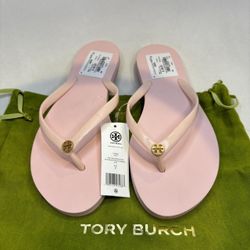 BRAND NEW Tory Burch pink flip flops