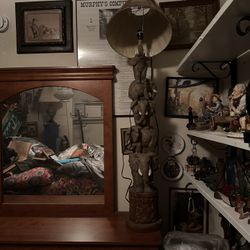 stacked elephant floor lamp, often identified as a vintage piece designed by Frederic Cooper in a Maison Baguès style.  QTY 2