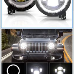 Jeep Wrangler 9” LED Headlights With Halo 