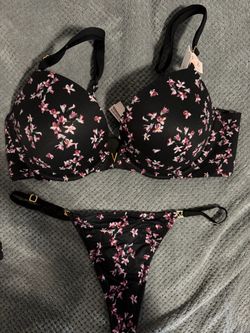 Victoria's Secret Floral Bra and Thong Set