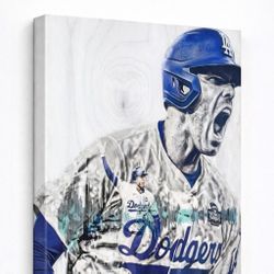 LA Dodgers - Freddy Freeman Framed Canvas Wall Art - Ready To hang. CHECK OUT MY OTHER ITEMS  $35