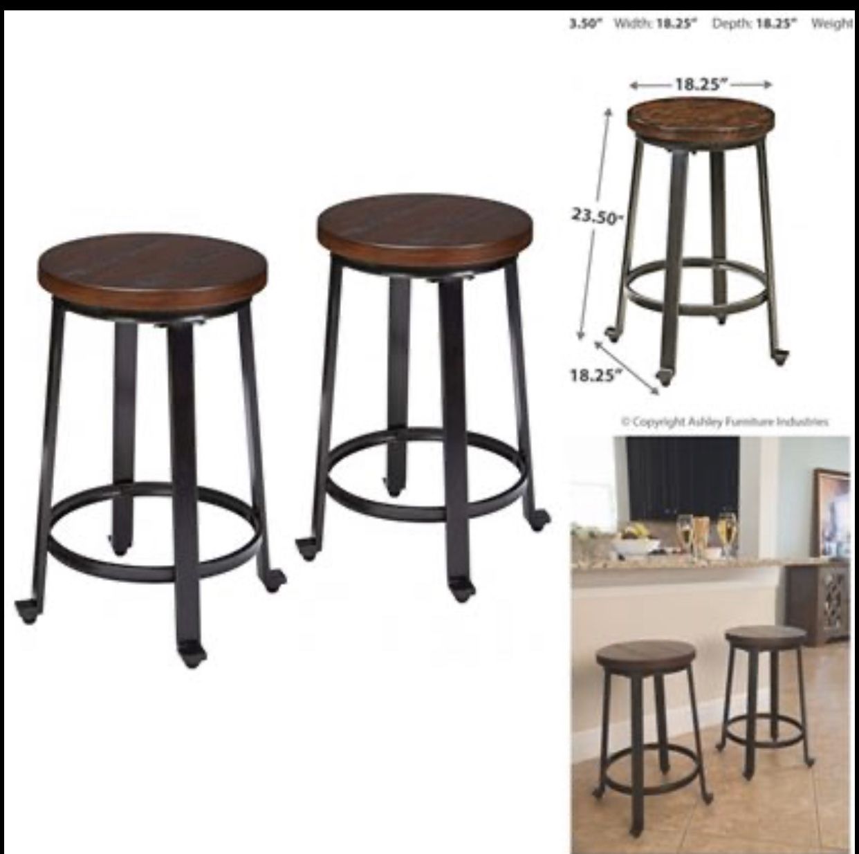 NEW Ashley Furniture Signature Design Challiman Bar Stool Counter