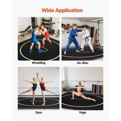 344*10x10 ft Wrestling Mat, Martial Arts Thick Mat for Home Gym Workouts Exercise, Waterproof PVC Roll-Up Training Mats with Circles, for Gymnastics, 