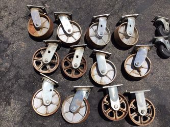 Hd 6” steel castors -with zirc fittings must sell