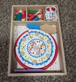 Melissa & Doug Wooden Birthday Cake Party Set