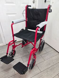 Drive Medical Lightweight Expedition Folding Transport Wheelchair Ultra Lightweight Mobility Support strong Aluminum Frame, silla de ruedas