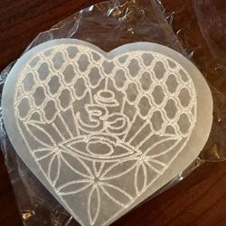 New Selenite Heart Stone