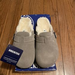  Grey Fury Birkenstocks Clogs 