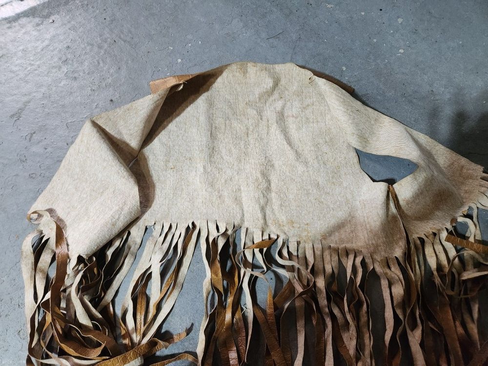 Vintage 1970s Handmade Naugahyde Fringe Vest