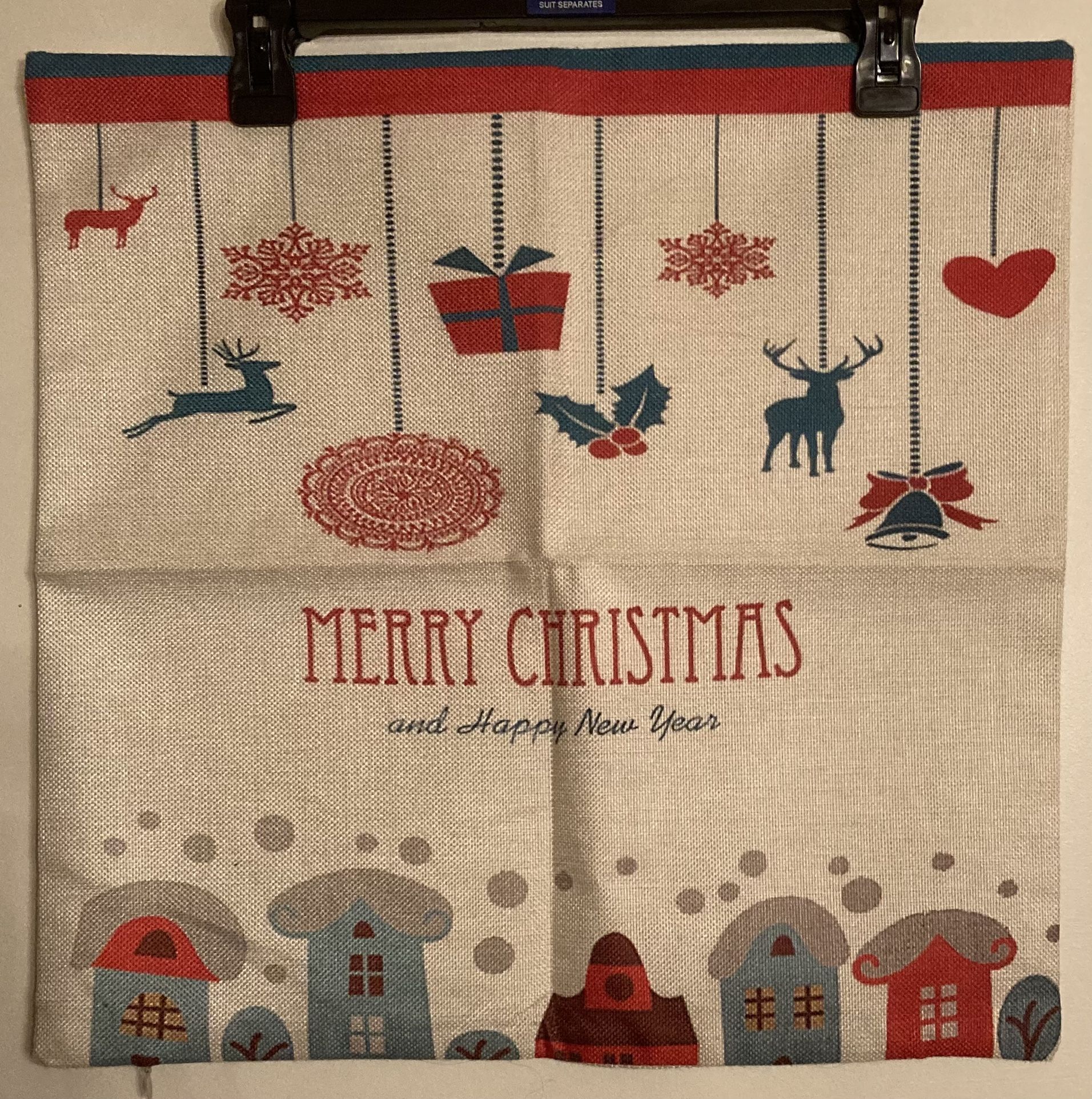 Merry Christmas and Happy New Year Heavy Duty Pillow Slipcase 18” x 18”