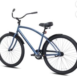 Men's 27.5" Seachange Classic Beach Cruiser Bike Steel Frame, Single-Speed, Blue